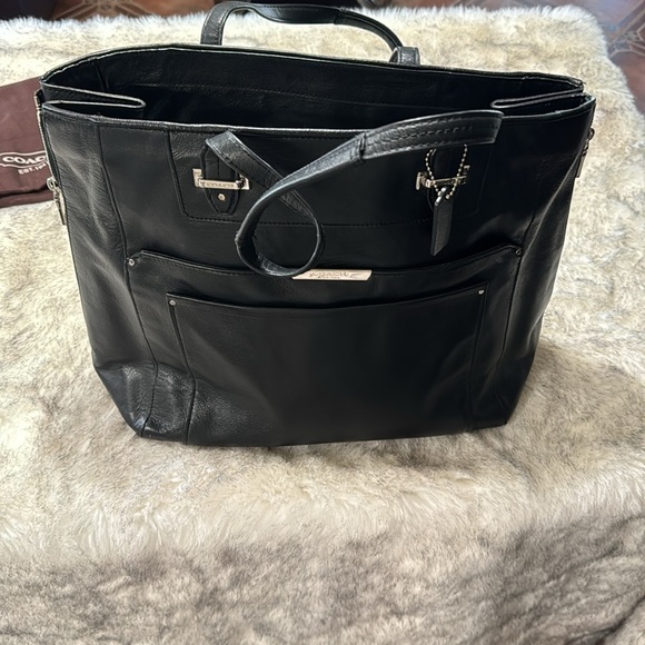 Black Coach Tote. - Picture 3 of 5